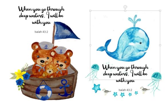 Bears on a Boat with Bible Verse