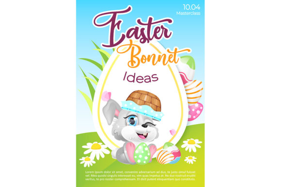Easter Bonnet Poster Flat Vector for Creative and Practical Use